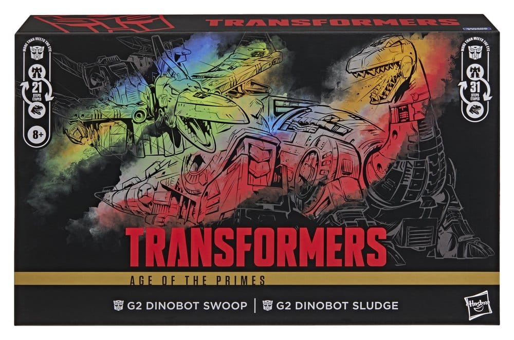 Transformers Age of the Primes Leader Class Pack de 2 Figuras G2 G2 Dinobot Swoop &amp; G2 Dinobot Sludge 19 cm