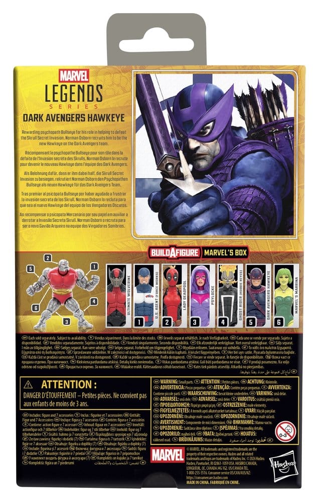 Marvel Legends Figura Dark Avengers Hawkeye (BAF: Marvel's Box) 15 cm