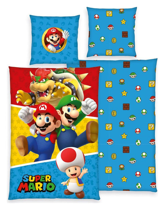 Pokémon Ropa de cama Super Mario (Mario, Luigi, Toad, Bowser) 135 x 200 cm