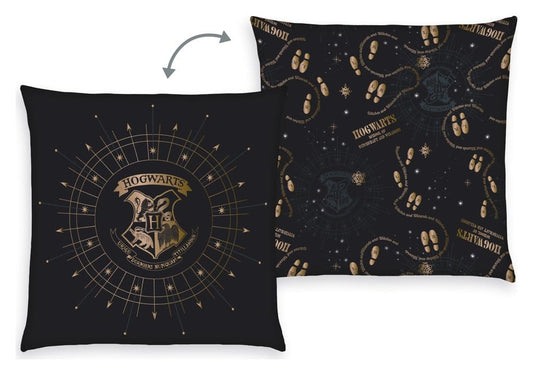 Harry Potter Almohada Hogwarts Crest & Marauder's Map 40 x 40 cm
