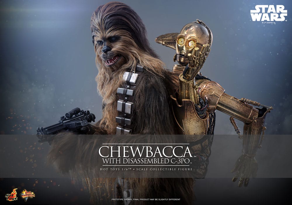 Star Wars Episode V Figura Movie Masterpiece 1/6 Chewbacca with Disassembled C-3PO 36 cm