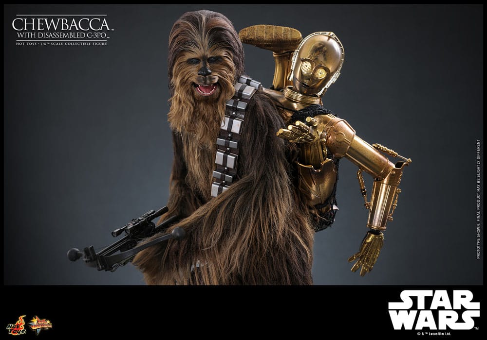 Star Wars Episode V Figura Movie Masterpiece 1/6 Chewbacca with Disassembled C-3PO 36 cm