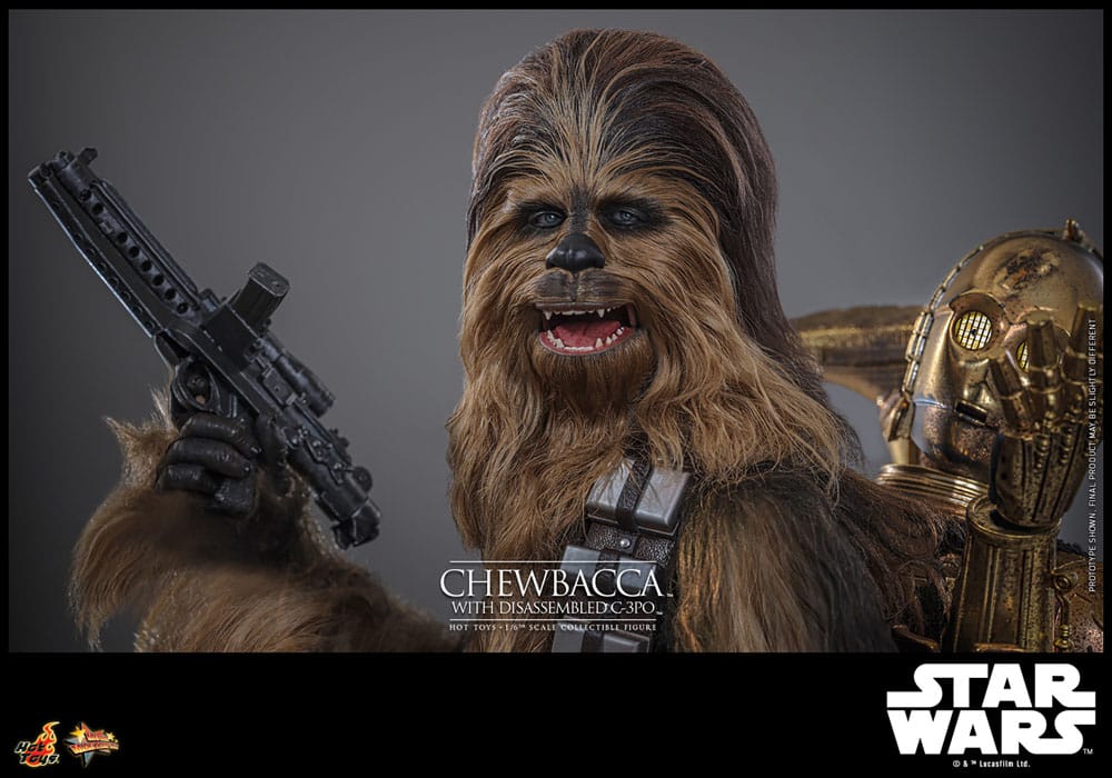 Star Wars Episode V Figura Movie Masterpiece 1/6 Chewbacca with Disassembled C-3PO 36 cm