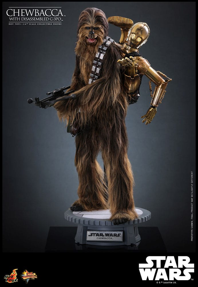 Star Wars Episode V Figura Movie Masterpiece 1/6 Chewbacca with Disassembled C-3PO 36 cm