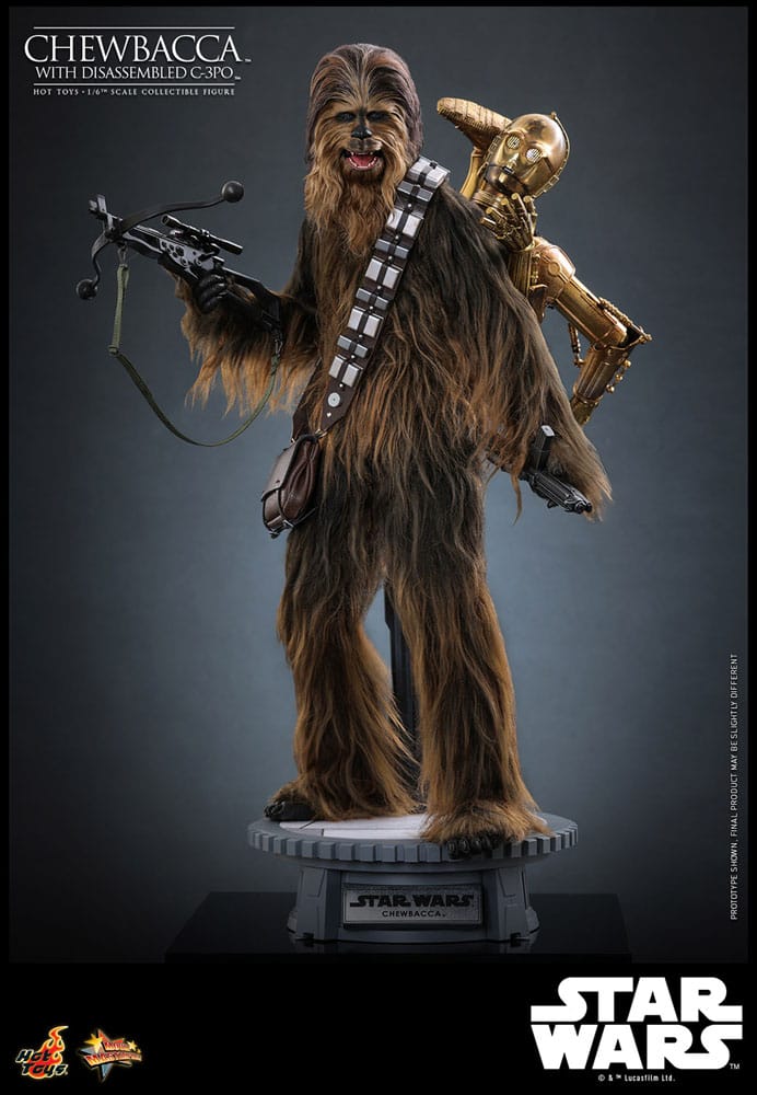 Star Wars Episode V Figura Movie Masterpiece 1/6 Chewbacca with Disassembled C-3PO 36 cm