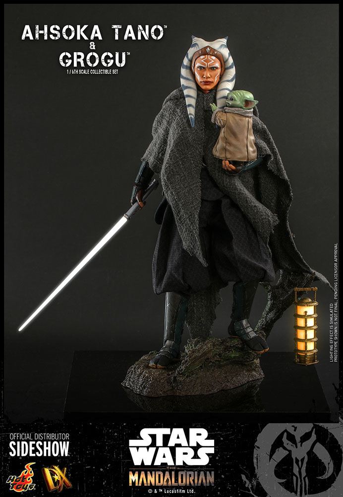 Star Wars The Mandalorian Pack de 2 Figuras 1/6 Ahsoka Tano & Grogu 29 cm