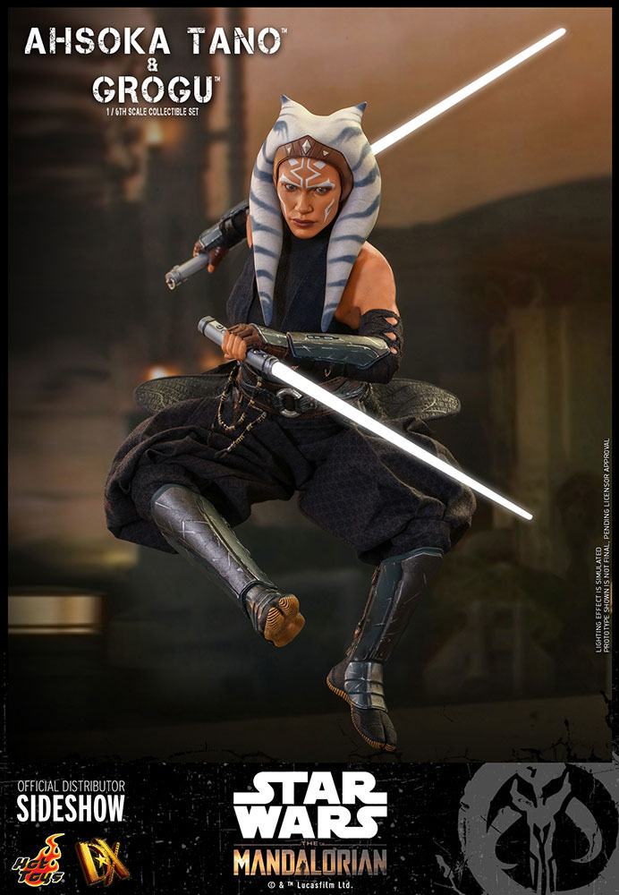 Star Wars The Mandalorian Pack de 2 Figuras 1/6 Ahsoka Tano & Grogu 29 cm