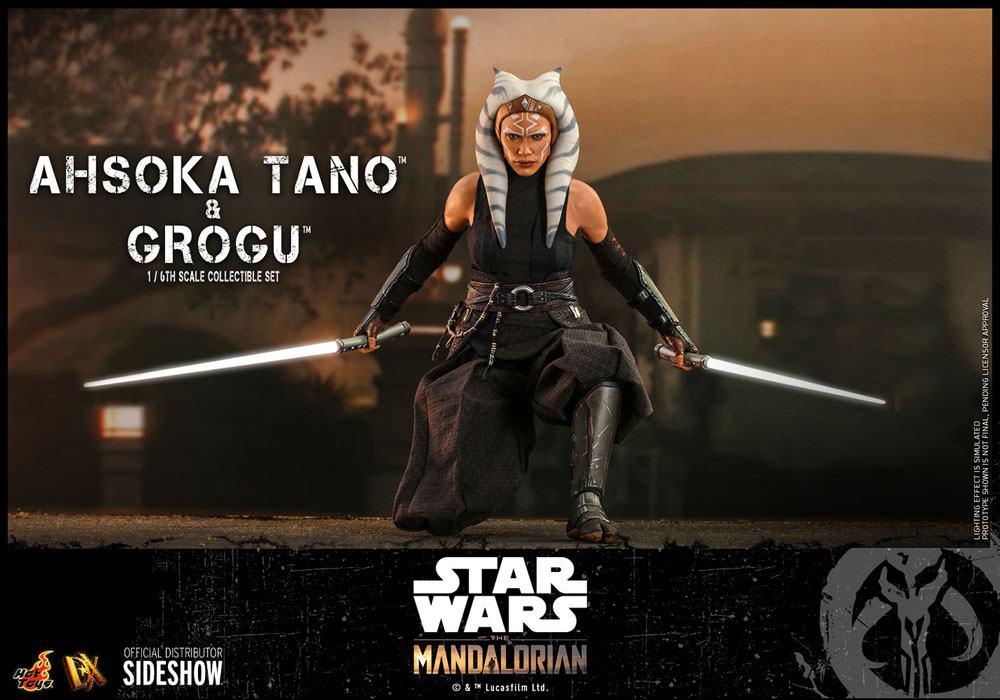 Star Wars The Mandalorian Pack de 2 Figuras 1/6 Ahsoka Tano & Grogu 29 cm