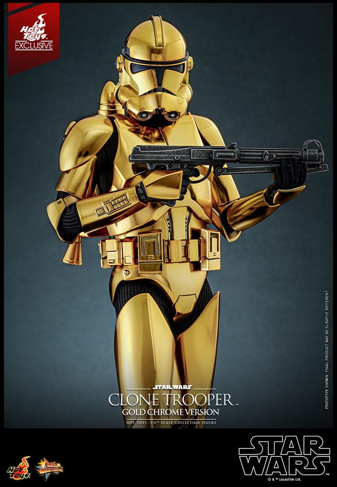 Star Wars Figura 1/6 Clone Trooper (Gold Chrome Version) Exclusive 30 cm