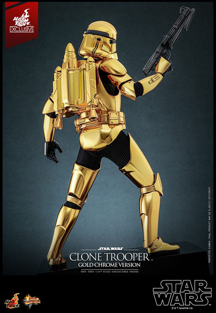 Star Wars Figura 1/6 Clone Trooper (Gold Chrome Version) Exclusive 30 cm