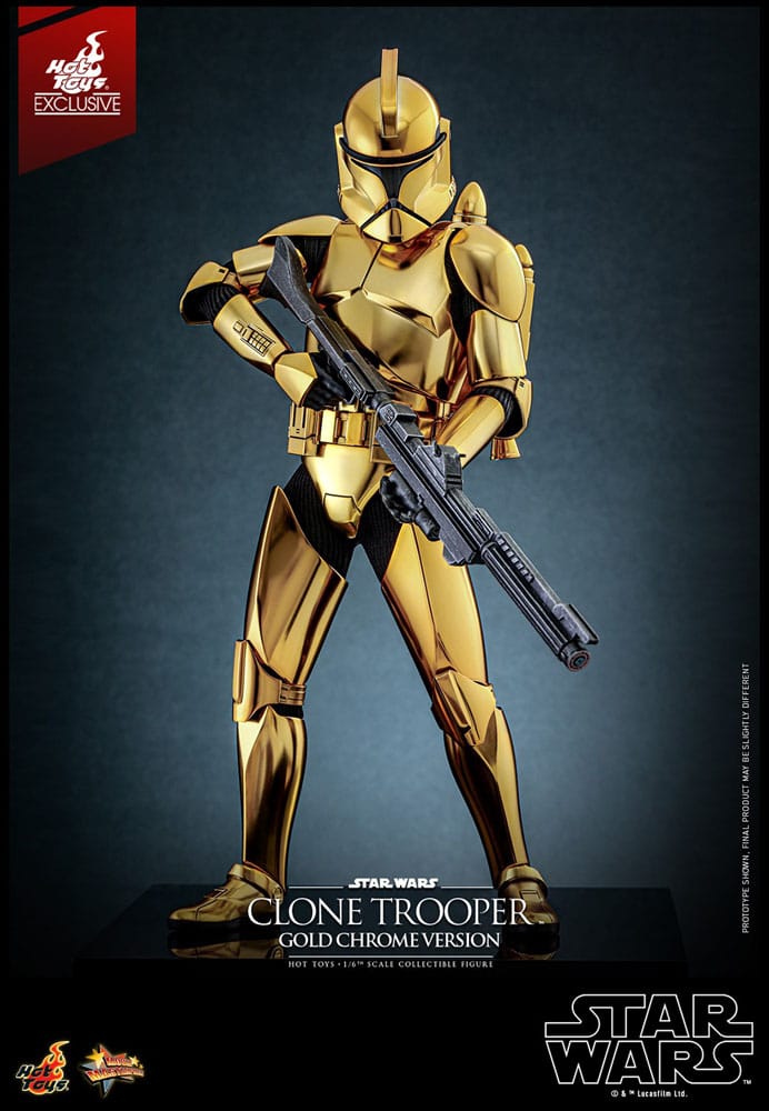 Star Wars Figura 1/6 Clone Trooper (Gold Chrome Version) Exclusive 30 cm