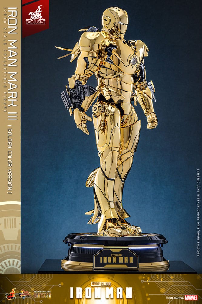 Iron Man Figura Movie Masterpiece Diecast 1/6 Iron Man Mark III (Gold Color Version) Hot Toys Exclusive 33 cm