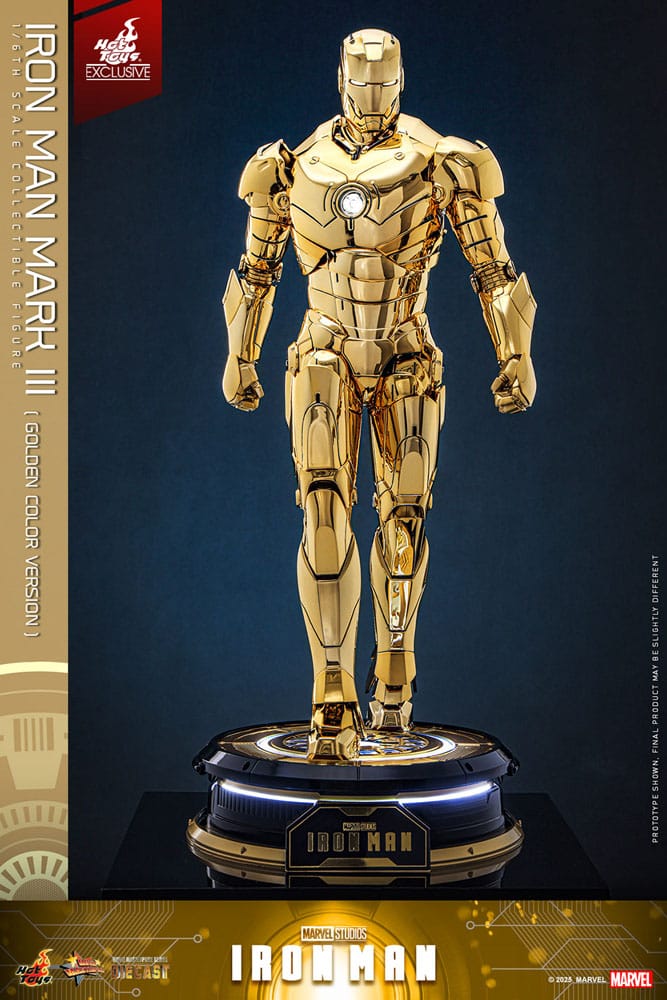 Iron Man Figura Movie Masterpiece Diecast 1/6 Iron Man Mark III (Gold Color Version) Hot Toys Exclusive 33 cm