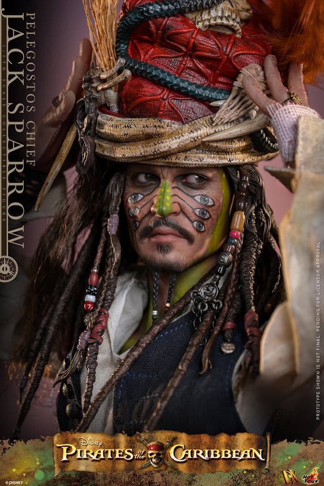 Piratas del Caribe: El cofre del hombre muerto Figura DX 1/6 Pelegostos Chief Jack Sparrow 30 cm
