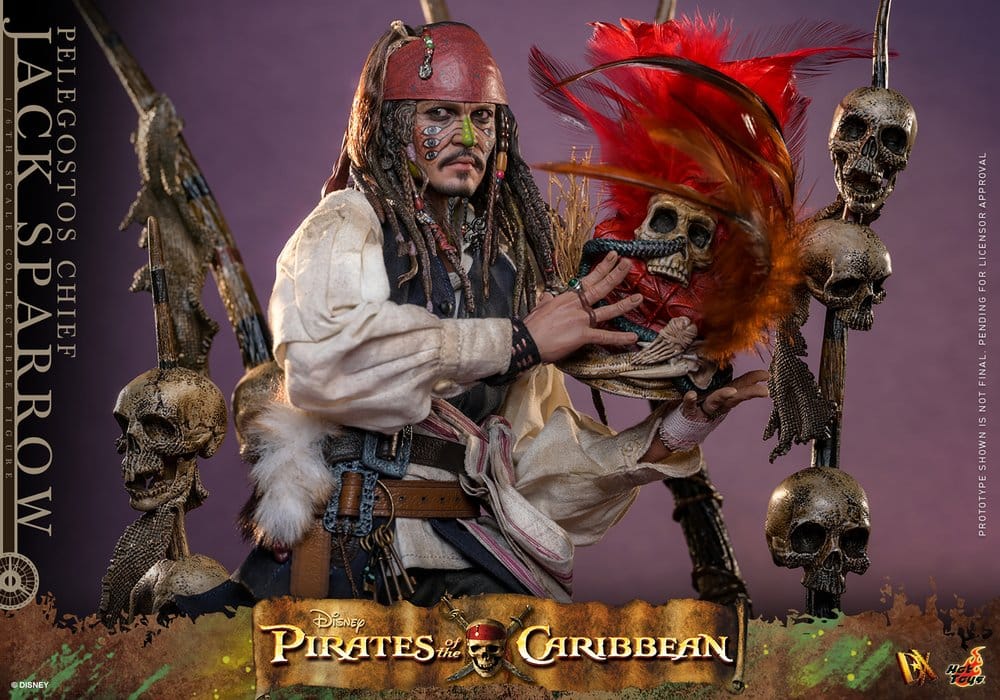 Piratas del Caribe: El cofre del hombre muerto Figura DX 1/6 Pelegostos Chief Jack Sparrow 30 cm