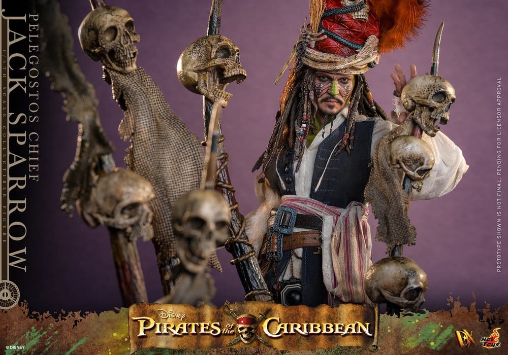Piratas del Caribe: El cofre del hombre muerto Figura DX 1/6 Pelegostos Chief Jack Sparrow 30 cm