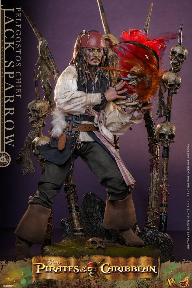 Piratas del Caribe: El cofre del hombre muerto Figura DX 1/6 Pelegostos Chief Jack Sparrow 30 cm