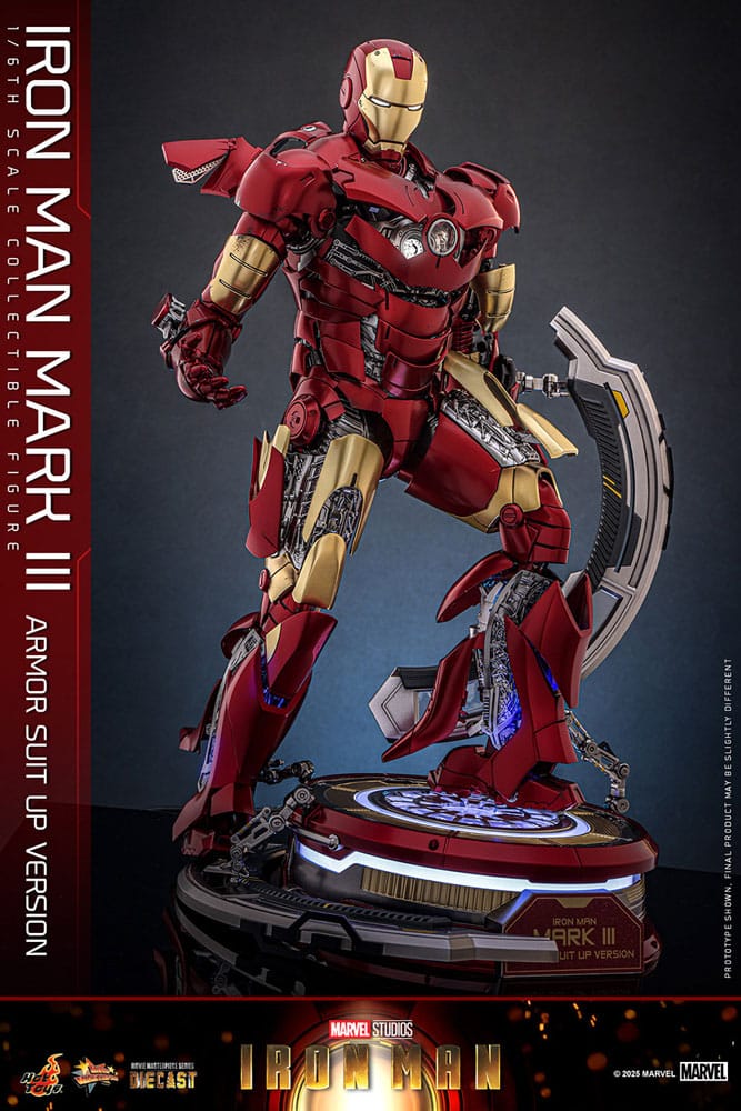 Iron Man Figura Movie Masterpiece Diecast 1/6 Iron Man Mark III (Armor Suit Up Version) 32 cm