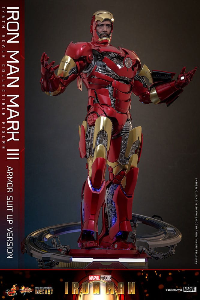 Iron Man Figura Movie Masterpiece Diecast 1/6 Iron Man Mark III (Armor Suit Up Version) 32 cm