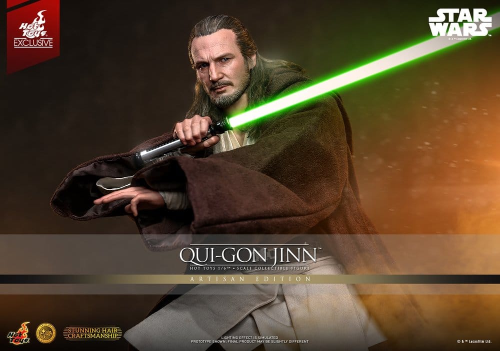 Star Wars: La Amenaza Fantasma Movie Masterpiece Figura 1/6 Qui-Gon Jinn (Artisan Edition) Hot Toys Exclusive 32 cm