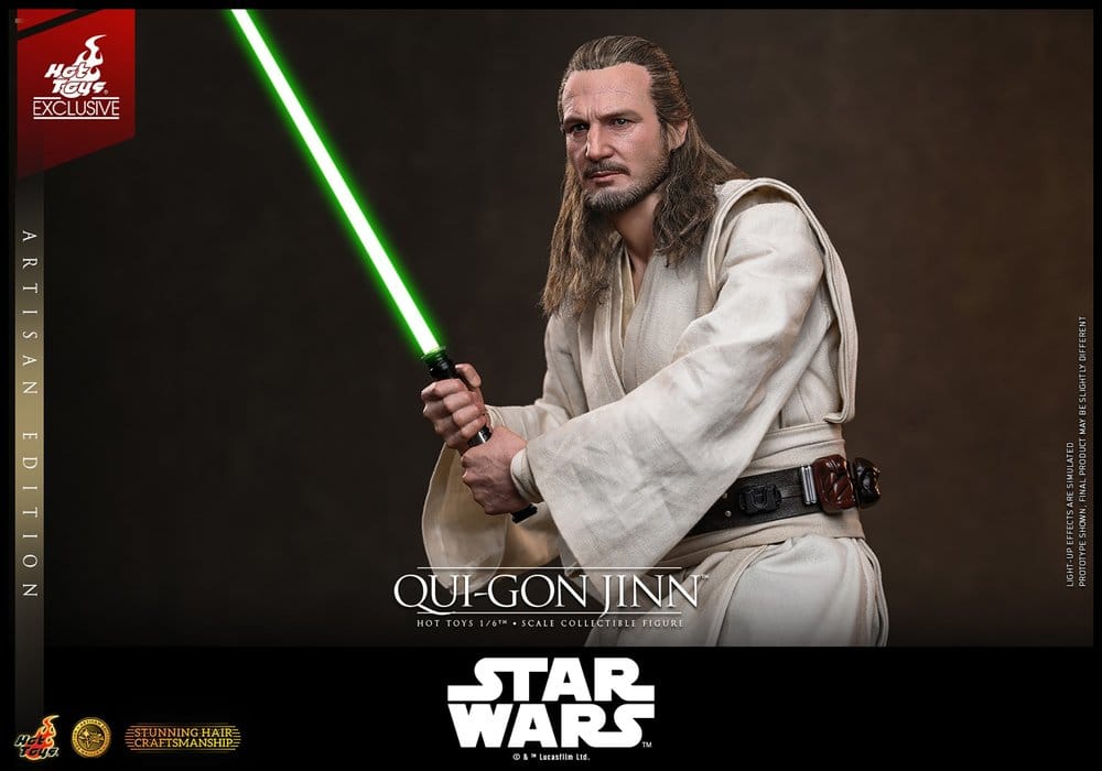 Star Wars: La Amenaza Fantasma Movie Masterpiece Figura 1/6 Qui-Gon Jinn (Artisan Edition) Hot Toys Exclusive 32 cm
