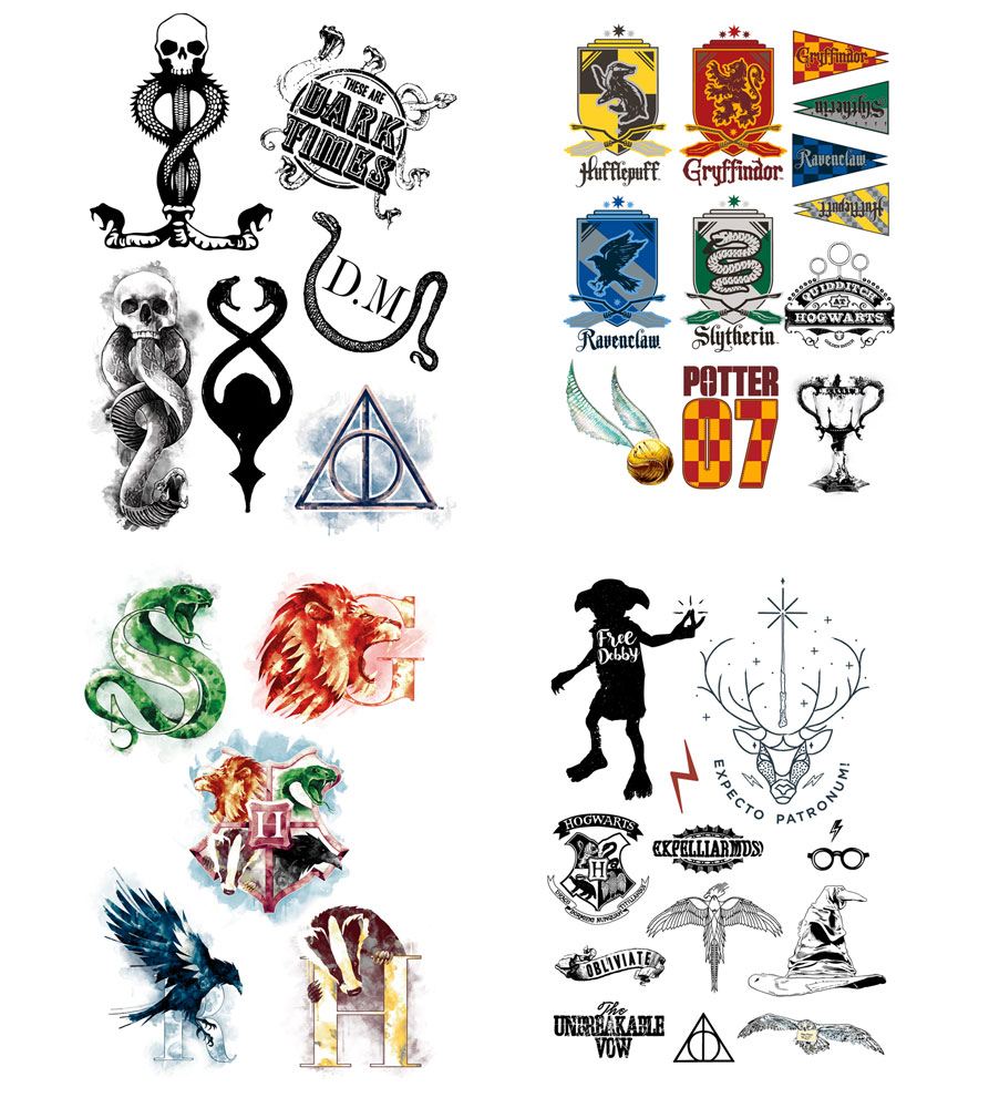 Harry Potter Set de 35 Tatuajes temporales