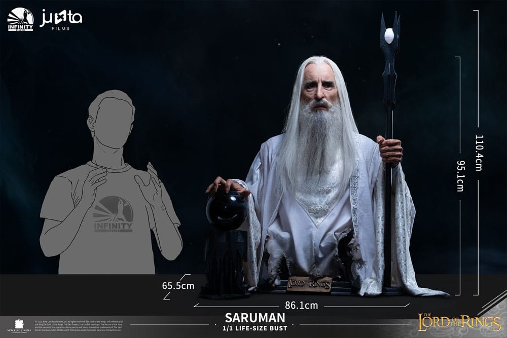 El Señor de los Anillos Busto tamaño natural Saruman 110 cm