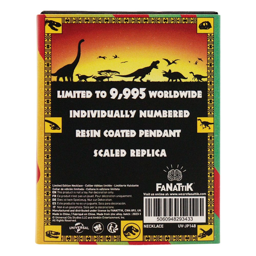 Jurassic Park Collar con colgante de ámbar Limited Edtiton