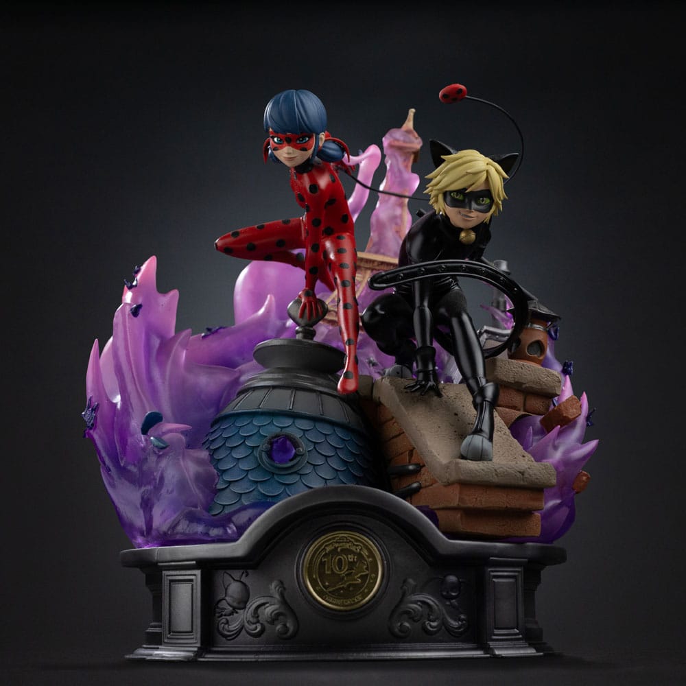 Miraculous Estatua 1/10 Deluxe Art Scale Lady Bug and Cat Noir Signed Edition 23 cm - Z POP Toys