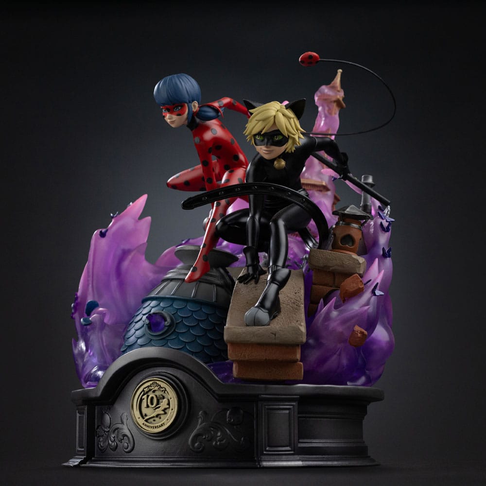 Miraculous Estatua 1/10 Deluxe Art Scale Lady Bug and Cat Noir Signed Edition 23 cm - Z POP Toys