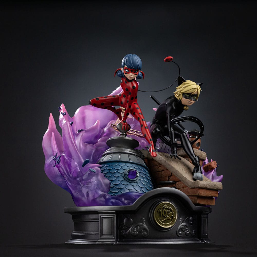 Miraculous Estatua 1/10 Deluxe Art Scale Lady Bug and Cat Noir Signed Edition 23 cm - Z POP Toys