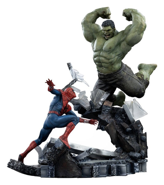 Marvel Comics Estatua 1/10 Art Scale Spider-Man vs Hulk 38 cm