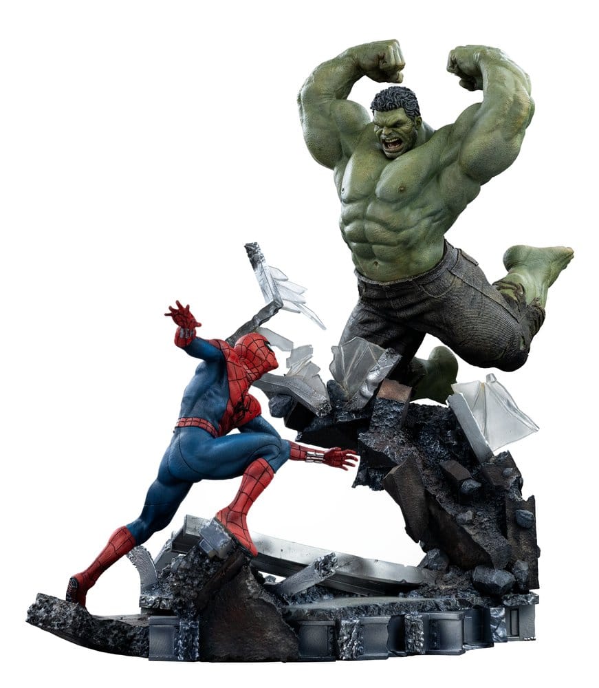 Marvel Comics Estatua 1/10 Art Scale Spider-Man vs Hulk 38 cm