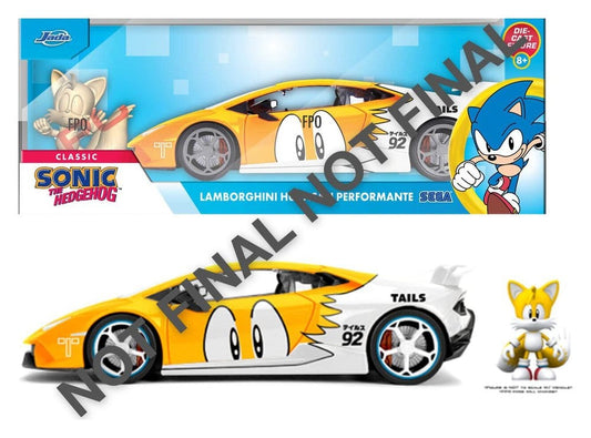 Sonic Diecast Vehículo 1:24 Tails Lamborghini Huracan 19 cm