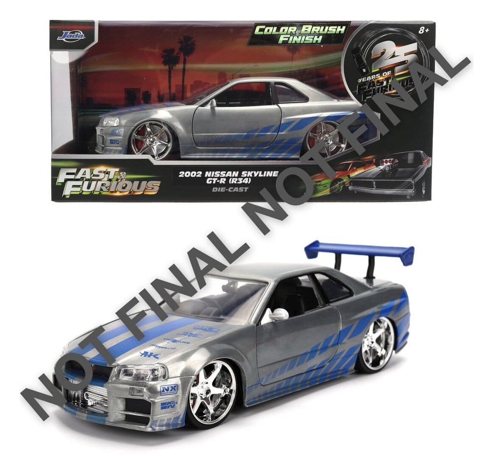 A Todo Gas Diecast Vehículo 1:24 Anniversary Nissan Skyline 19 cm