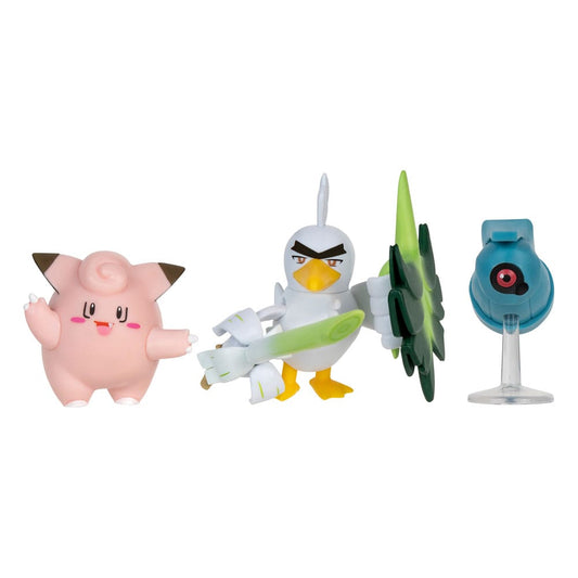 Pokémon Pack de 3 Figuras Battle Figure Set Clefairy, Beldum, Sirfetch'd 5 cm
