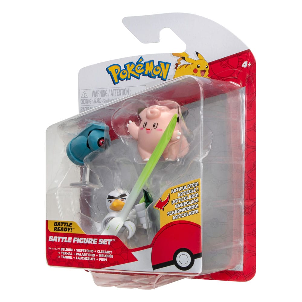 Pokémon Pack de 3 Figuras Battle Figure Set Clefairy, Beldum, Sirfetch'd 5 cm