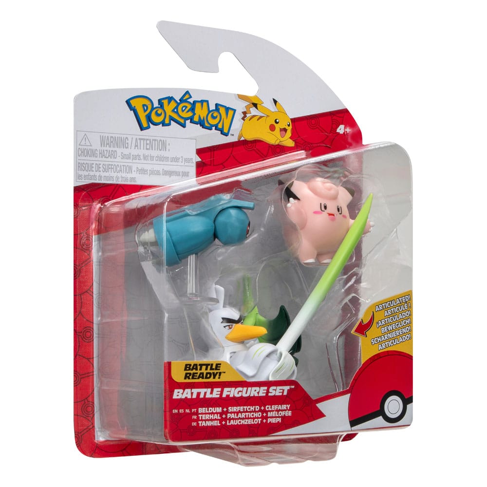 Pokémon Pack de 3 Figuras Battle Figure Set Clefairy, Beldum, Sirfetch'd 5 cm