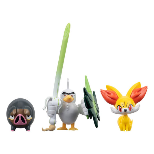 Pokémon Pack de 3 Figuras Battle Figure Set Fennekin, Lechonk, Sirfetch'd 5 cm