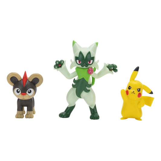 Pokémon Pack de 3 Figuras First Partner Battle Figure Set Litleo, Pikachu & Floragato
