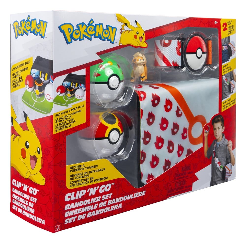 Pokémon Clip 'n' Go Set de Bandolera Growlithe