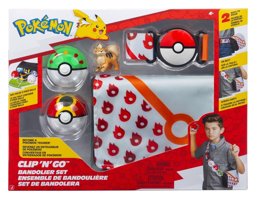Pokémon Clip 'n' Go Set de Bandolera Growlithe