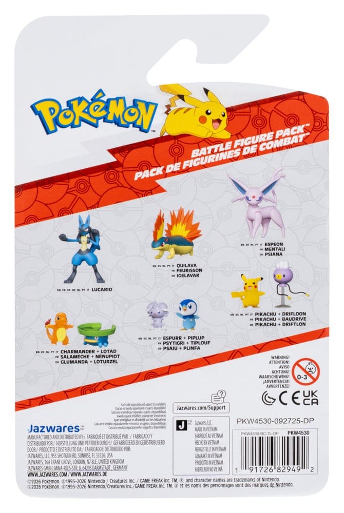 Pokémon Battle Figure Figuras 2-Pack Espurr & Piplup