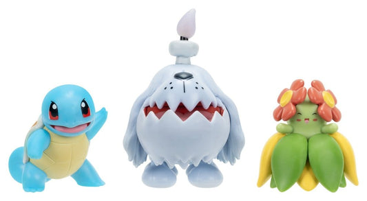 Pokémon Battle Figure Figuras 3-Pack Squirtle, Greavard & Bellossom