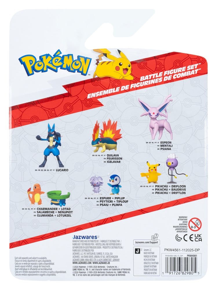 Pokémon Battle Figure Set Figuras Pikachu, Deino & Ivysaur (Pack de 3)