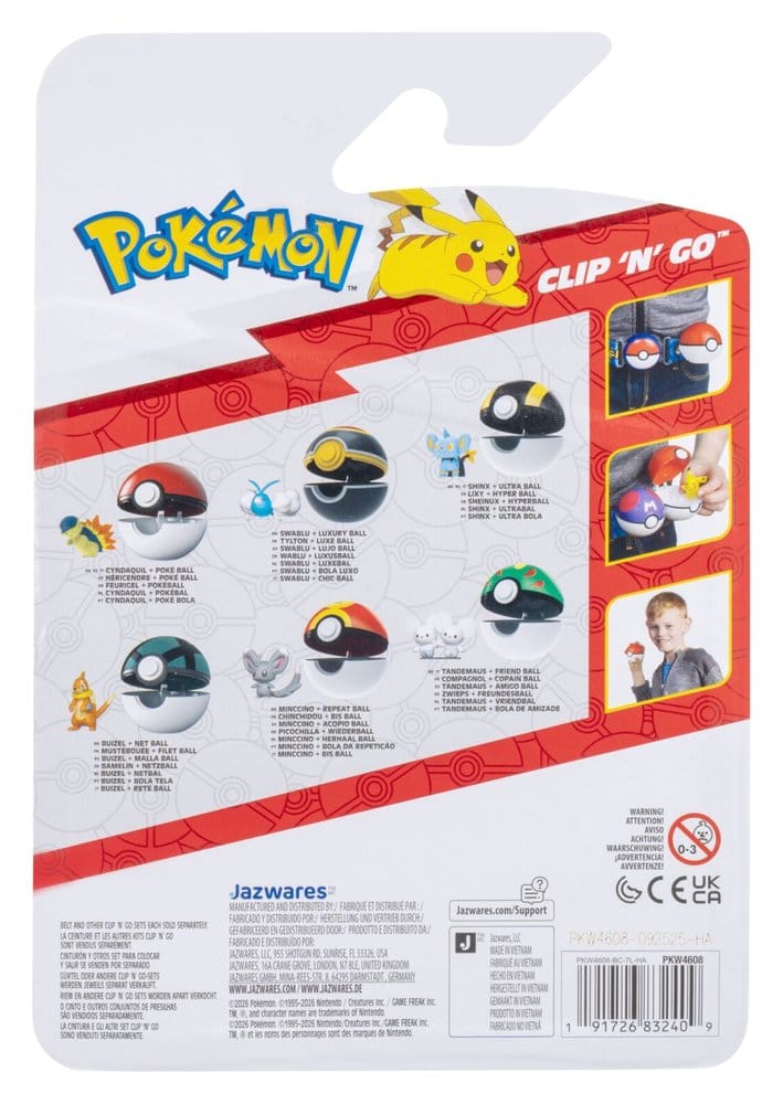 Pokémon Clip 'n' Go Figura de Acción Cyndaquil & Poké Ball