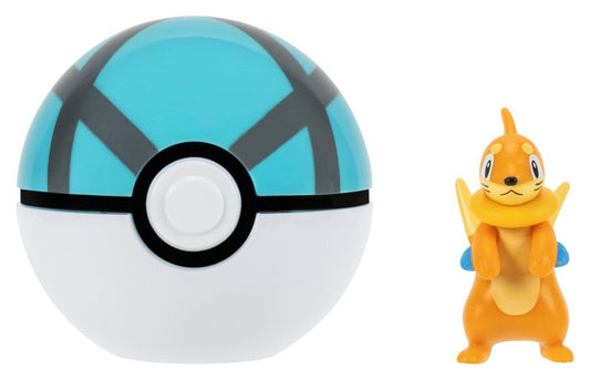 Pokémon Clip 'n' Go Figura de Acción Buizel & Malla Ball