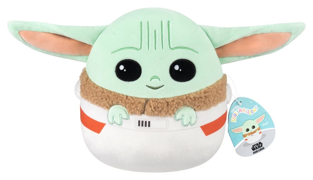 Squishmallows Star Wars Peluche Grogu en su bolsa de transporte 20 cm
