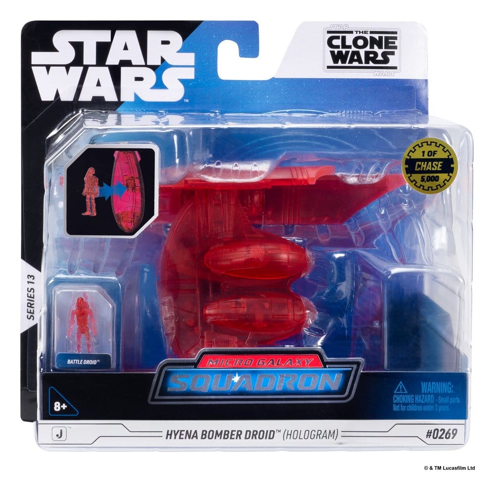 Star Wars Vehículo Mediano & Figura set Bombardero Hiena (Holograma Rojo) & Droide de Batalla (Chase)