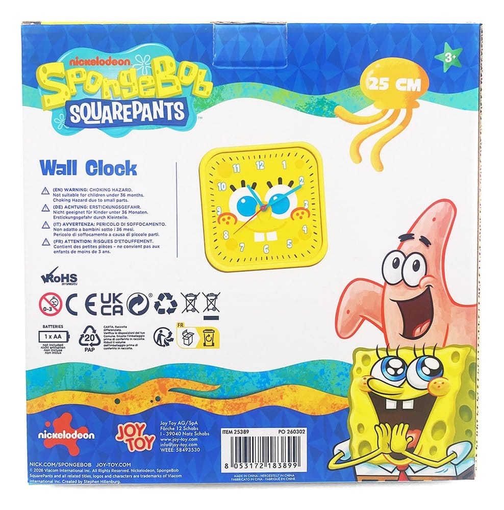 Spongebob Reloj de Pared cuadrado Spongebob